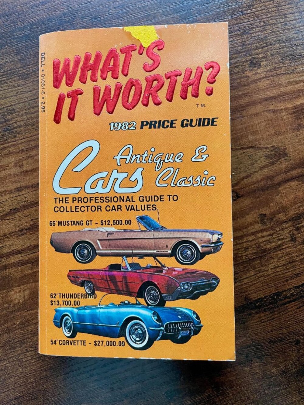 Vintage 1982 What’s It Worth? Antique & Classic Cars Price Guide Book Dell PB